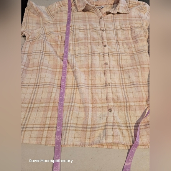 Croft & Barrow Pink n Tan Flannel 2x - Picture 6 of 6